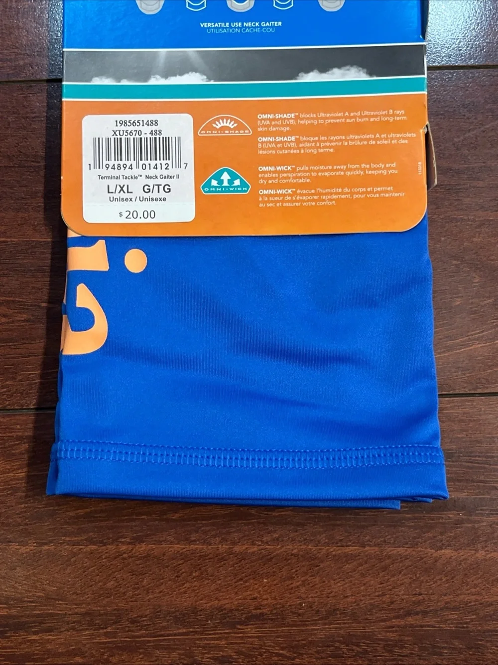 Columbia Terminal Tackle Neck Gaiter II L/XL Blue UPF 50 Sun Protection PFG New